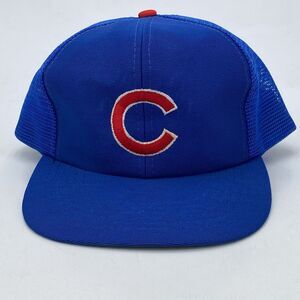 Vintage UII Chicago Cubs Mesh Back Snapback Trucker Hat Blue (H20)